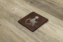 Załaduj obraz do przeglądarki galerii, Handicapped Restroom Door Sign With Mirror Insert