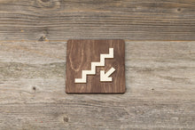Załaduj obraz do przeglądarki galerii, Staircase down sign. Stairway plate.