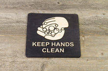 Załaduj obraz do przeglądarki galerii, Keep Hands Clean Wood Sign