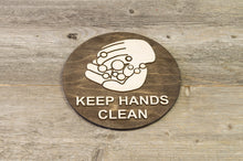 Załaduj obraz do przeglądarki galerii, Keep Hands Clean Wood Sign