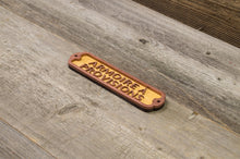 Load image into Gallery viewer, Any Text, Custom Door Sign. 12 inch wide. Retro Style. Covered with powdered brass.