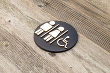 Załaduj obraz do przeglądarki galerii, Round Unisex &amp; Handicapped Restroom Door Sign
