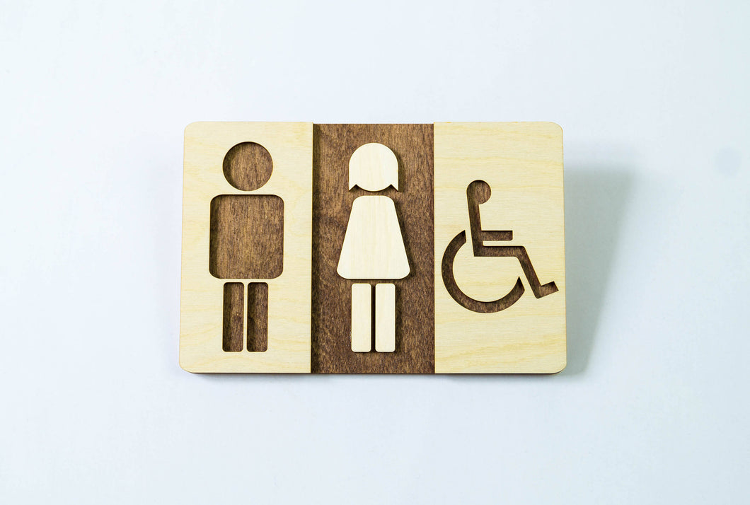 Men / Women and Disabled Toilet Door Sign