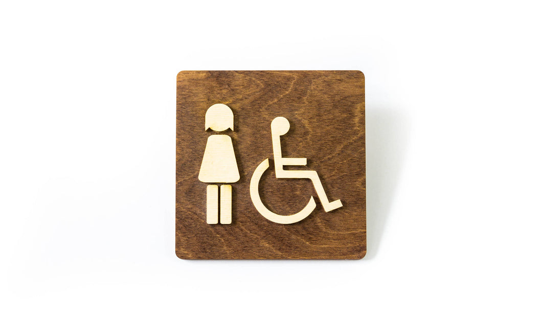 Women & Disabled Toilet Door Sign