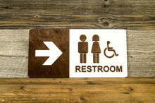 Load image into Gallery viewer, Unisex and Disabled Directional Toilet Door Sign
