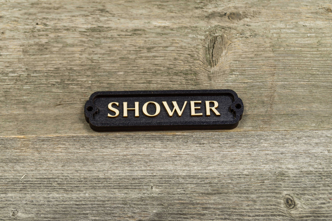 Shower Door Sign