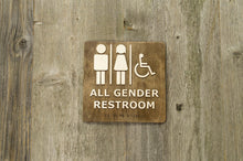 Load image into Gallery viewer, All Gender Restroom, Toilet Door Sign With Braille Dots
