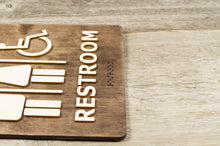 Załaduj obraz do przeglądarki galerii, Men / Women / Disabled Restroom. Toilet Door Sign With Grade 2 Braille.

