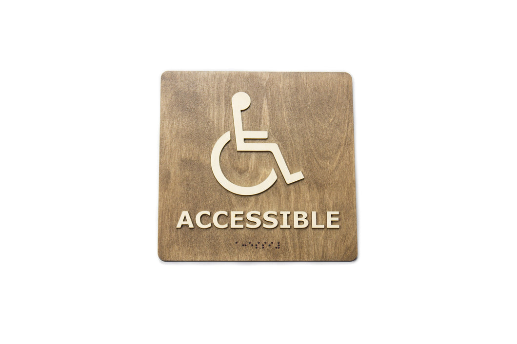 Accessible Restroom, Toilet Door Sign With Braille Dots