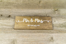 Load image into Gallery viewer, Mr and Mrs Sign, Establishment Date Sign Freestanding or Hanging Sign
