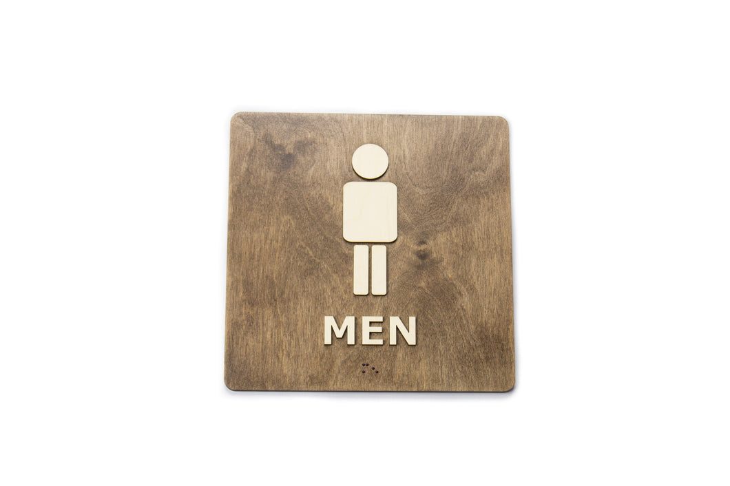 Men Toilet Door Sign With Braille Dots