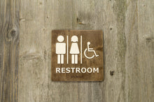 Load image into Gallery viewer, Men / Women / Disabled Restroom. Toilet Door Sign With Grade 2 Braille.
