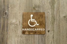 Load image into Gallery viewer, Handicapped Restroom, Toilet Door Sign With Braille Dots
