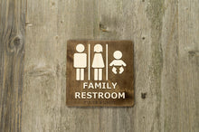 Załaduj obraz do przeglądarki galerii, Family Restroom, Toilet Door Sign With Braille Dots

