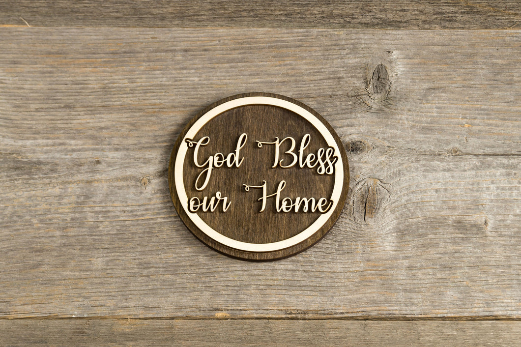 God Bless Our Home Wooden Sign. Door or wall mounted.