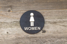 Load image into Gallery viewer, Round Women Restroom Door Sign
