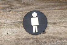 Load image into Gallery viewer, Round Men Restroom Door Sign
