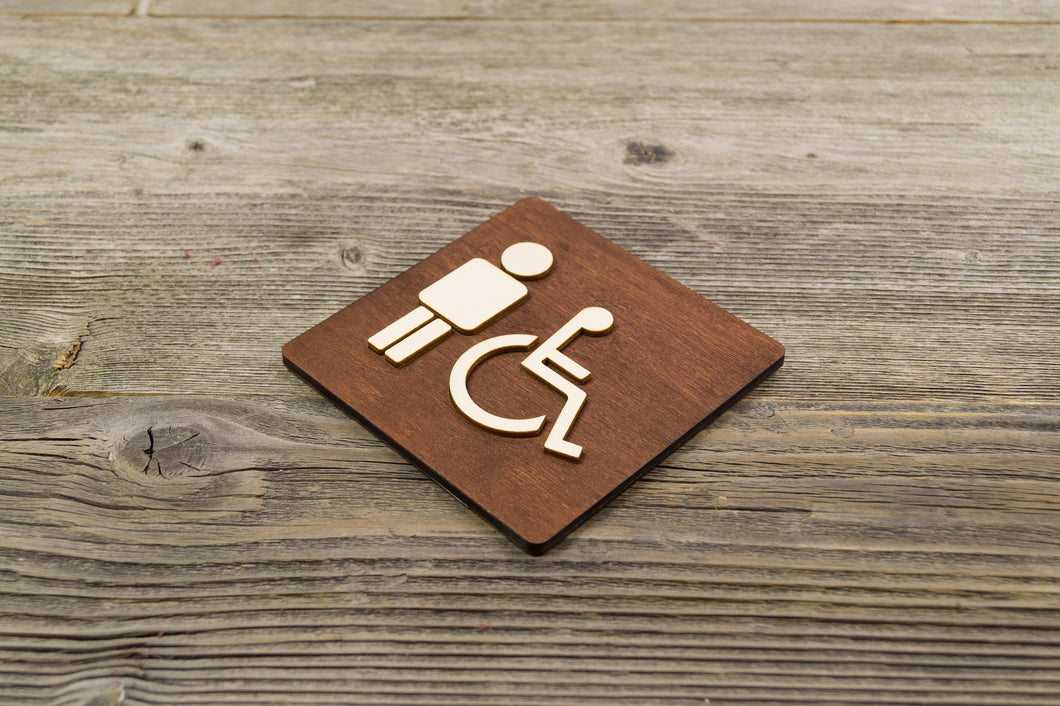 Men & Handicapped Restroom Door Sign