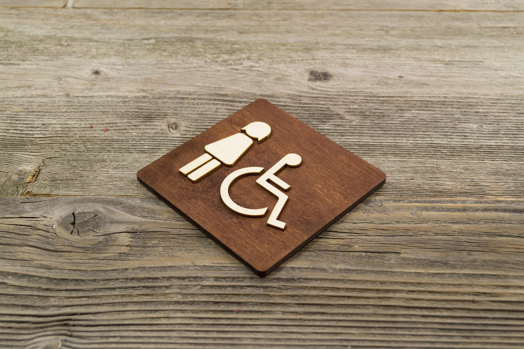 Women & Handicapped Restroom Door Sign