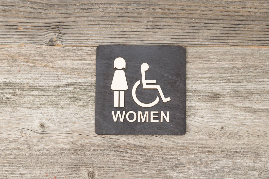 Women & Handicapped Restroom Door Sign