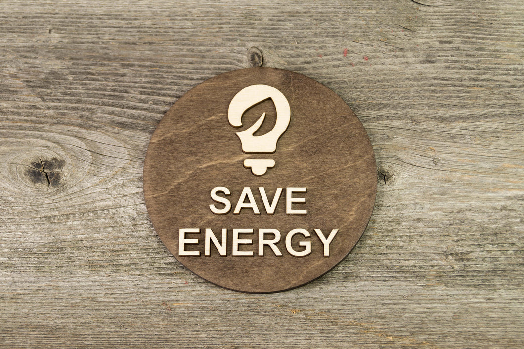 Save energy sign (bulb with leaf)