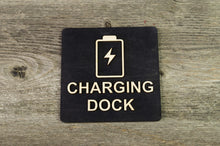 Load image into Gallery viewer, Charging station sign. Mobile devices recharge dock. Charge your phone.
