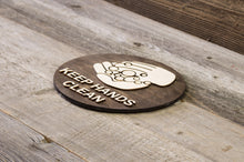 Load image into Gallery viewer, Keep Hands Clean Wood Sign
