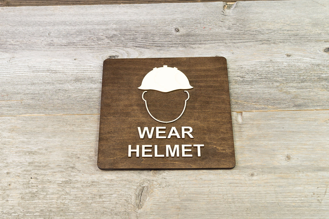 Wear Safety Helmet. Protect your head sign.
