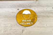 Load image into Gallery viewer, Wear Safety Helmet. Protect your head sign.
