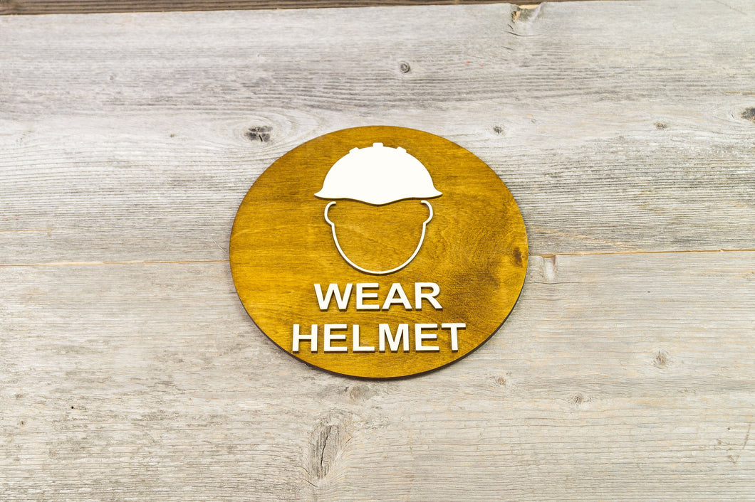 Wear Safety Helmet. Protect your head sign.